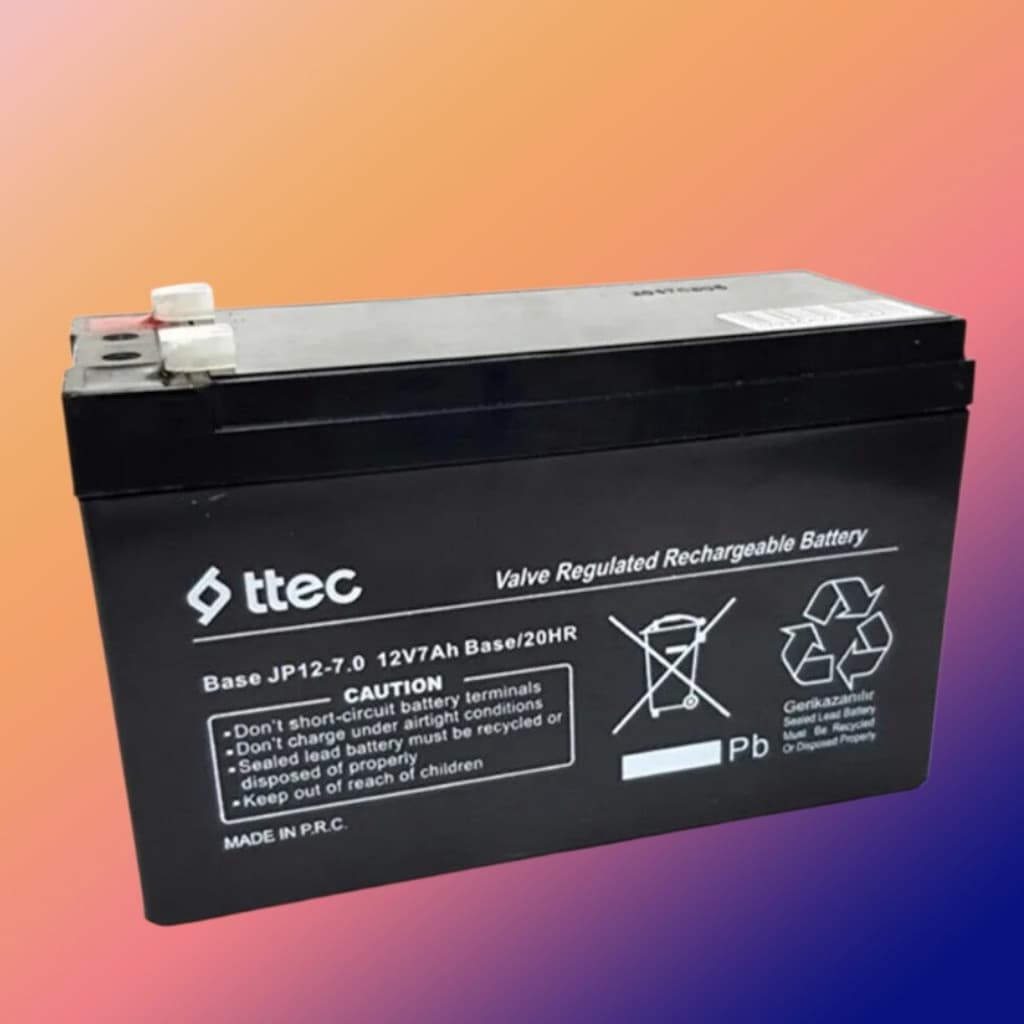 Ttec 12volt 7amper Pilsan Şarjlı Bakımsız Kuru akü ( Sıfır ) - 2