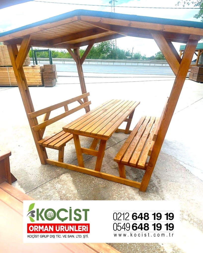 AHŞAP ÇATILI PİKNİK MASASI - 4