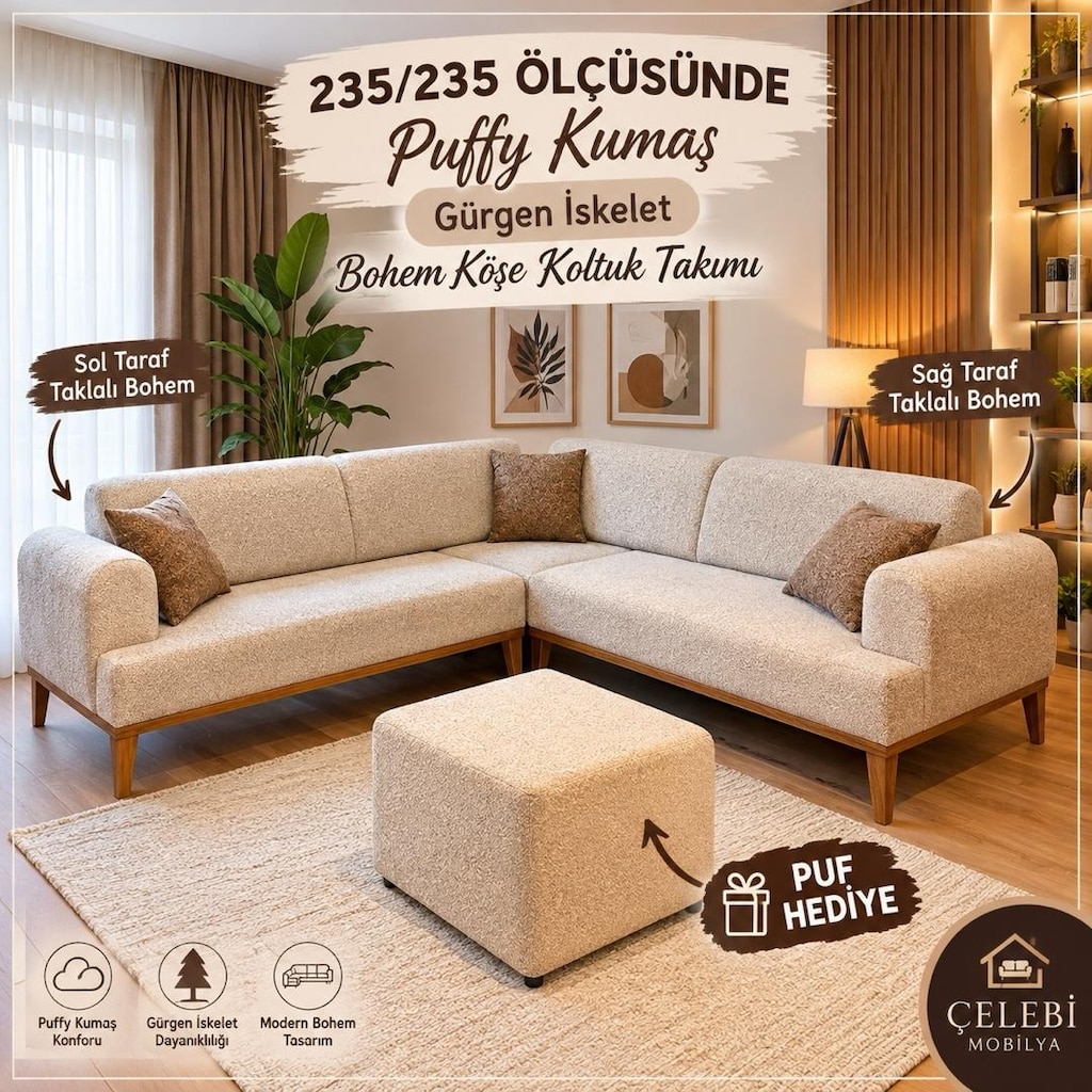 ÇİFT TARAFI TAKLALI BOHEM L KÖŞE TAKIMI