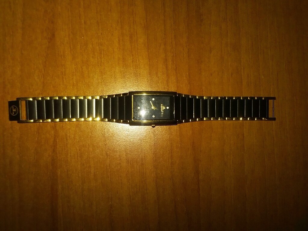 Altın Kaplama Kristal Camlı Erkek Kol Saati - 2