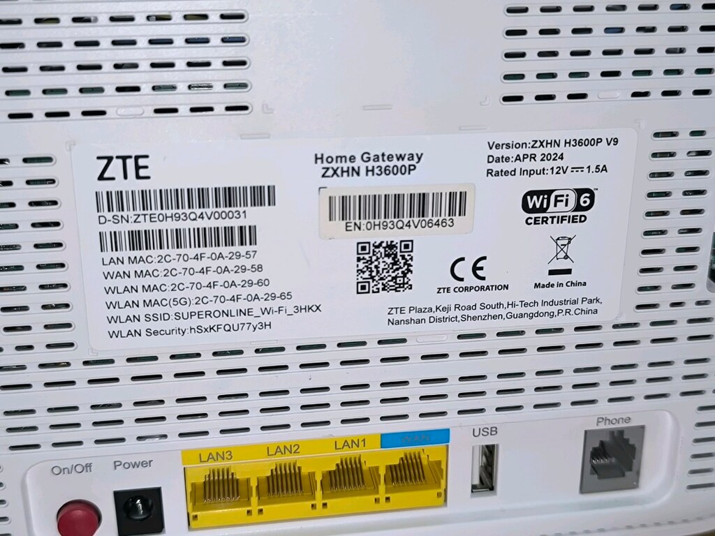 ZTEZXHN H3600P AX3000 WİFİ-6 FİBER MODEM - 3