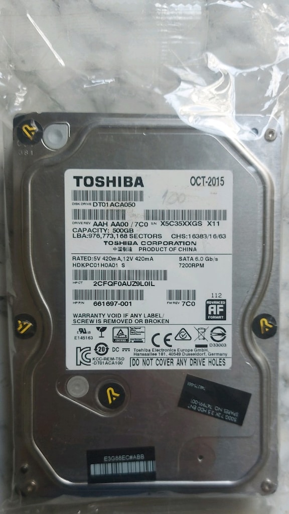 TOSHIBA 500 GB HARD DISK DT01ACA050 - 3