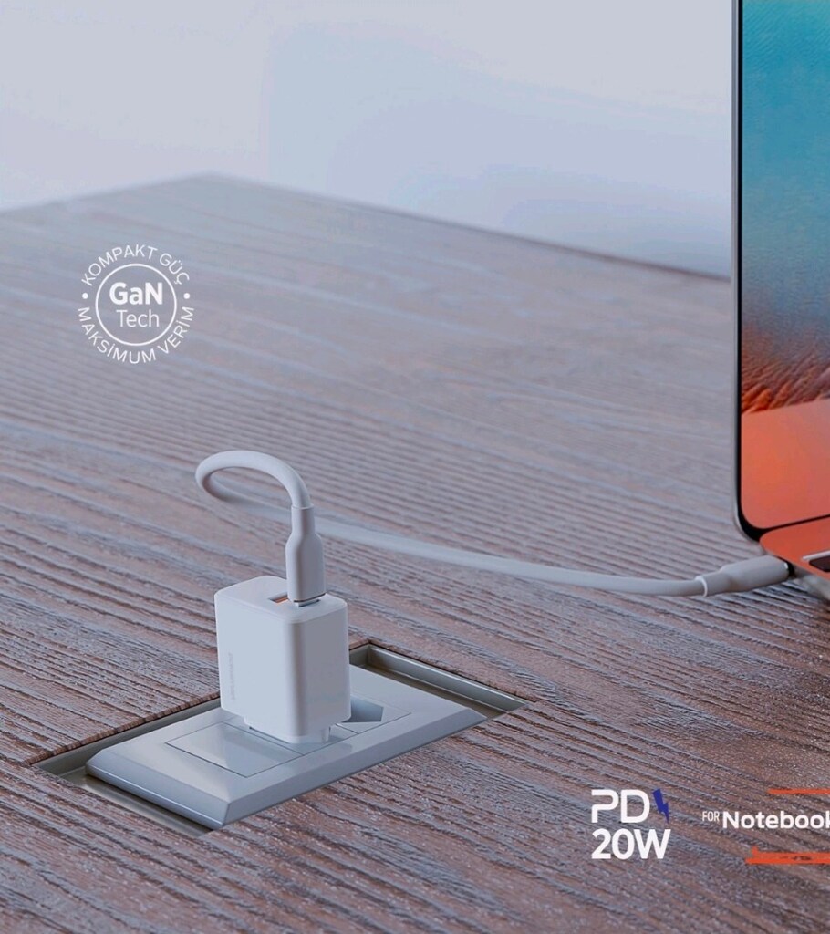 Polosmart PBS136 Hızlı 1 USB 1 PD Çıkışlı 20W Şarj Adaptörü Duvar Şarj - 6