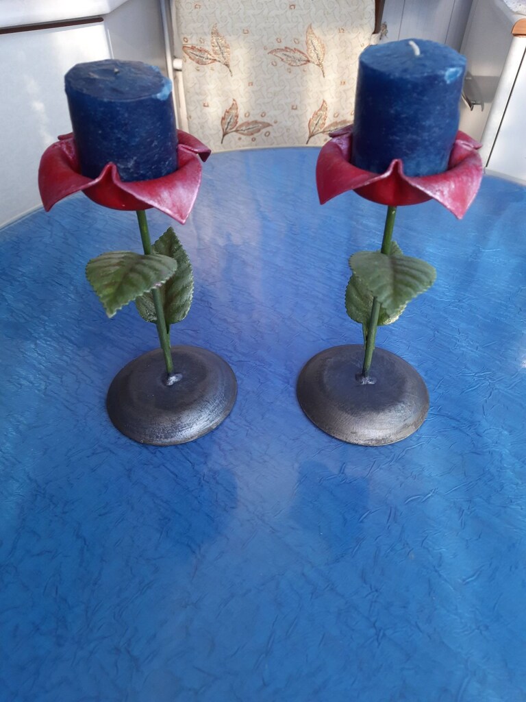 SIFIR 2 ADET ŞAMDAN METAL MUMLUK - 2