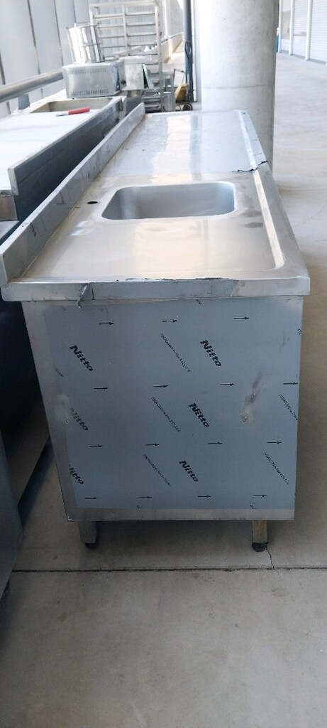 evveli ara raflı sürgü kapılı paslanmaz çelik çalışma tezgahı 280X67X8 - 4
