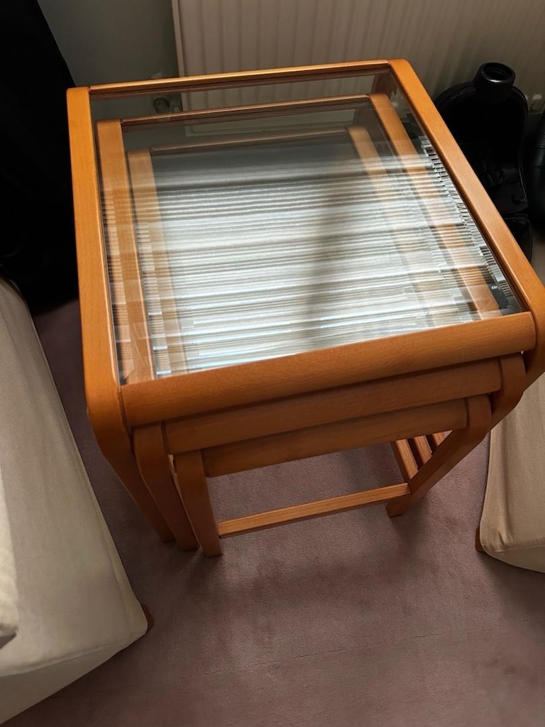 ahşap camlı zigon sehpa - 7