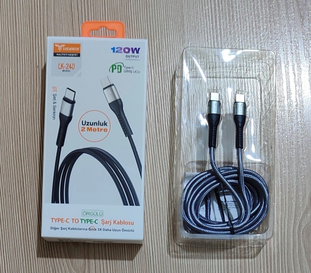 Type-C to type-C 120w destekli şarj kablosu - 3