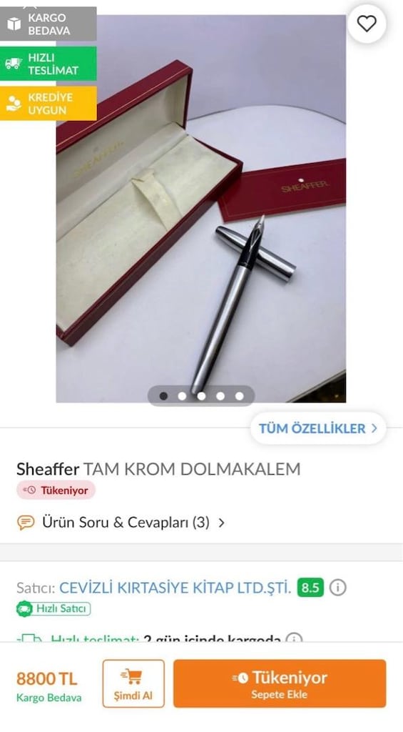 SHEAFFER DOLMA KALEM TÜKENMEZ KALEM SETİ - 9