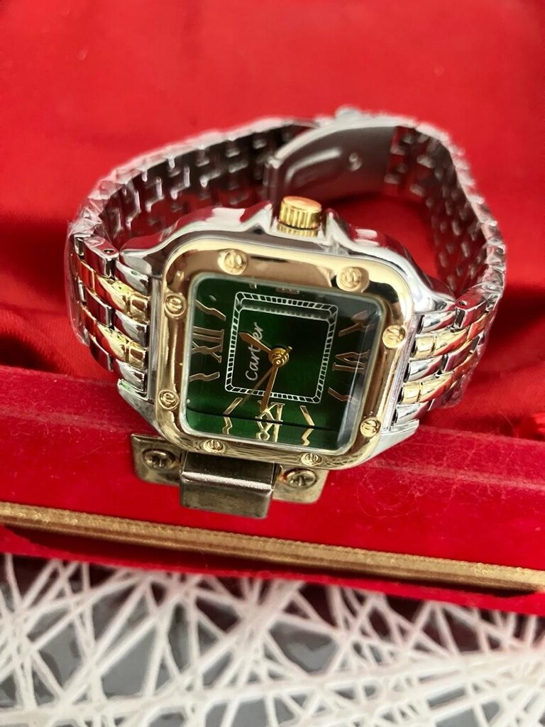 Cartier Yeşil Kare kadın Kol Saati … - 5