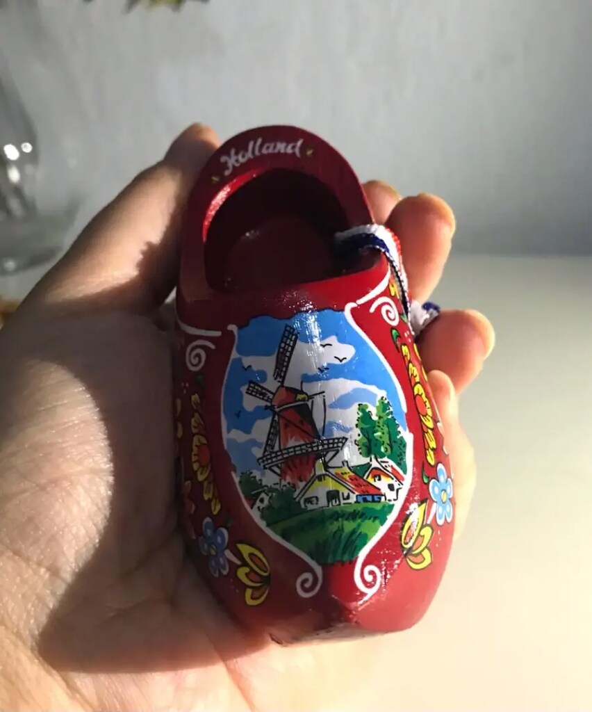 Hollanda El Boyama Ahşap Ayakkabı Dekor - 10