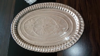 PİRİNÇ İŞLEMELİ NİKELAJ OVAL TEPSİ - 4