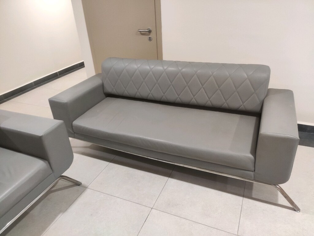 3+1 Ofis Bekleme Koltuğu - Gri Deri - Fikirtepe - 2