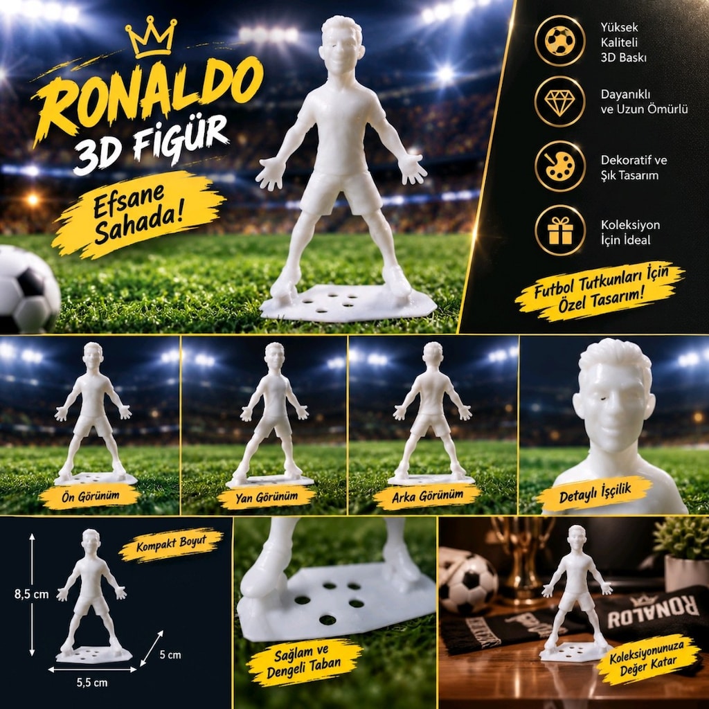 Kişiselleştirilebilir 3D Ronaldo Figürü - 2