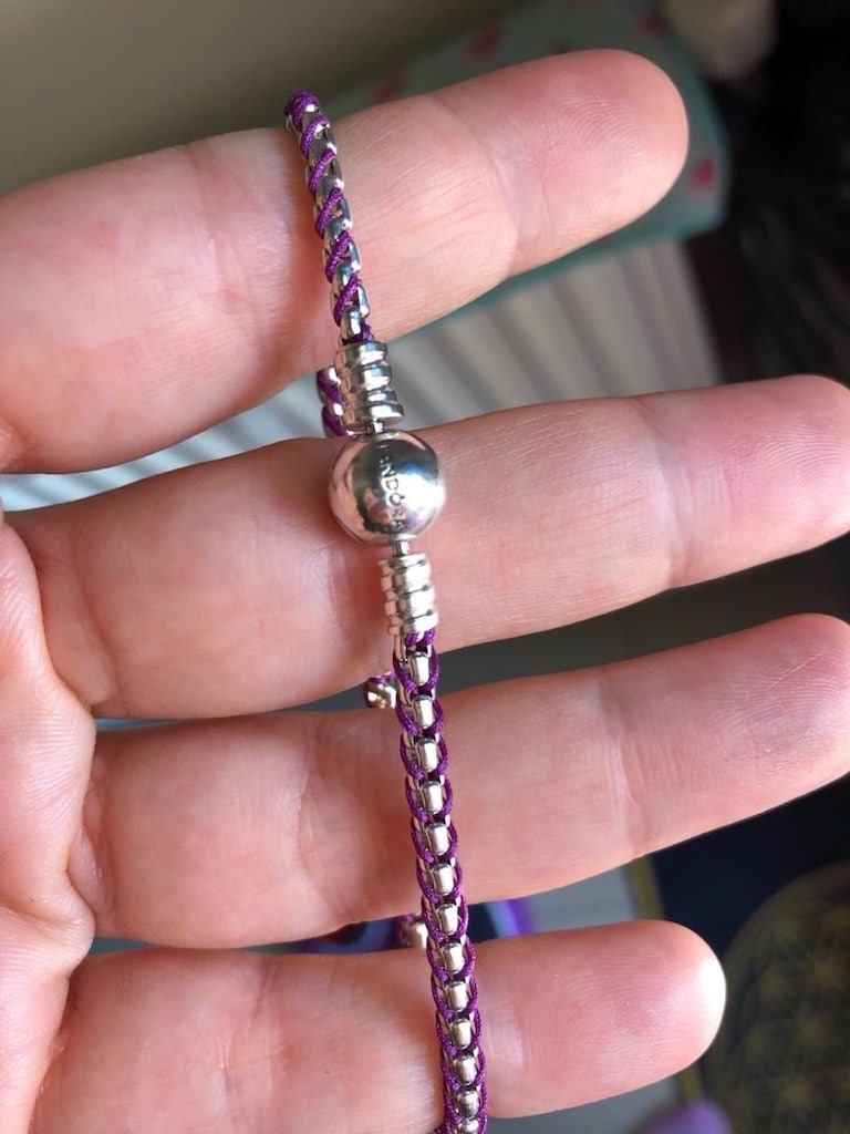 PANDORA (20cm) Mor Zincirli SERTİFİKALI Gümüş Bileklik - 5
