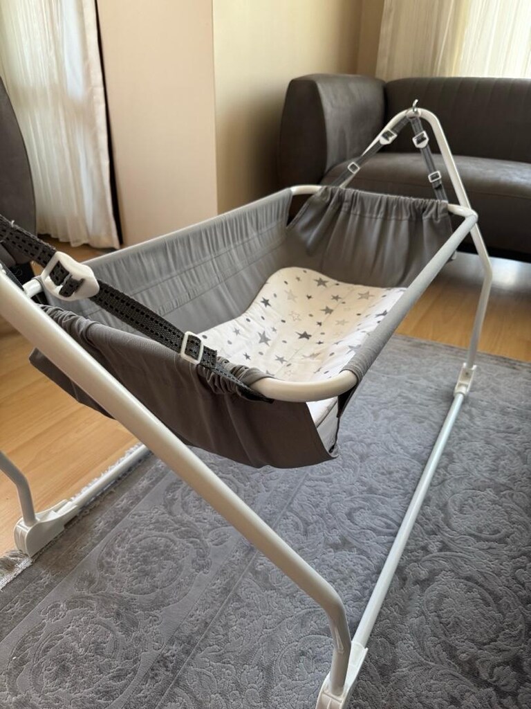 Holmen Katlanır ve Sallanabilir Bebek Hamağı Gri - 2