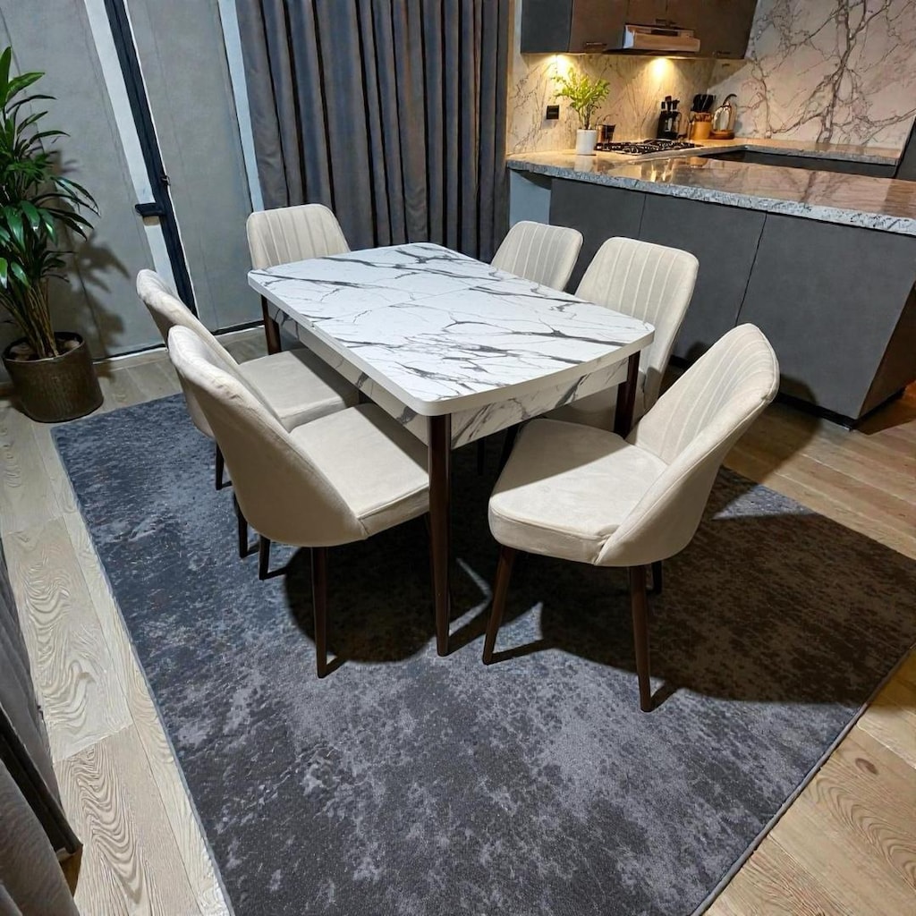yemek masası açılır 6 sandalye - 8