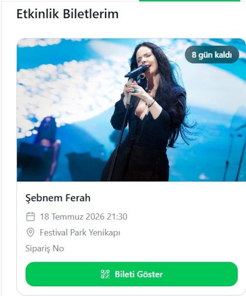 Şebnem Ferah 18.07.2026 Gold Bilet (2 adet)