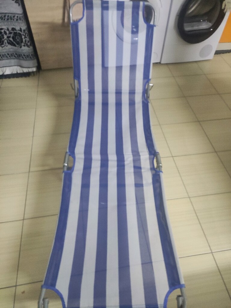 Katlanır Şezlong Beyaz Mavi - 2