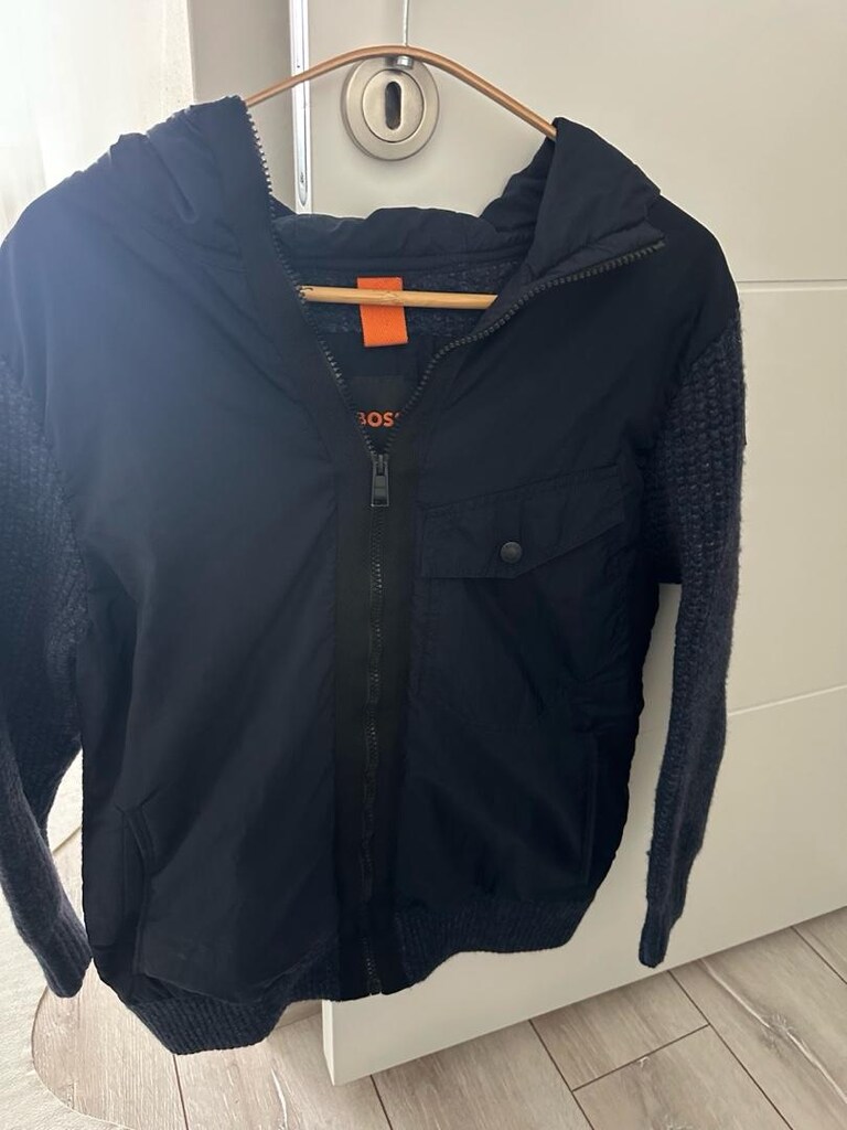 orj boss erkek mont kapüşonlu örgülü