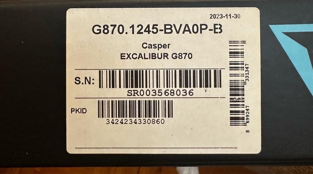 CASPER EXCALİBUR G870.1245 BVA0P-B OYUN BİLGİSAYARI SOĞUTUCU İLE BRB - 11