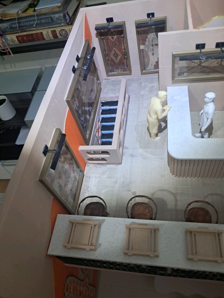 Meksika Konseptli Kafe Mimari Maketi (1/20) Profesyonel El Yapımı - 11