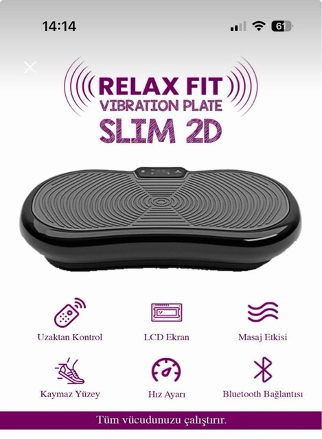 Relax fit Slim 2d 5 programlı titreşimli spor fitness egzersiz aleti