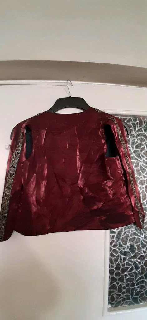bordo saten efe çocuk yeleği - 9