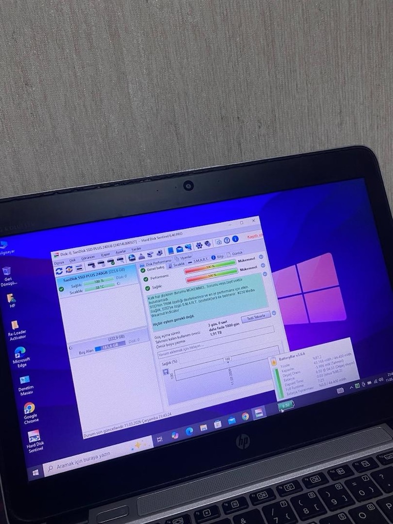 HP-i5 7.NESİL vPRO-6 SAAT BATARYALI-8GB DDR4-240GB SSD-METAL-LAPTOP - 6