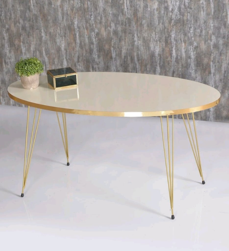 Gold Krem Model 3 lü Zigon Sehpa ve Orta Sehpa - 2