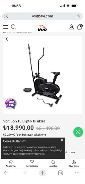 voit eliptik bisiklet