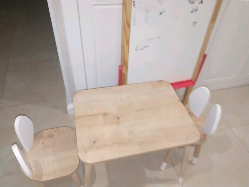 Montessori Cocuk Aktivite Masa Sandalye Takımı ve Ahşap Yazı Tahtası - 3