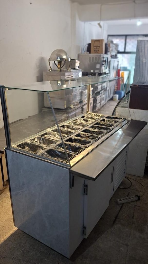 150x70 cm kahvaltı waffle meze dolabı soğuk teşhir hazırlık tezgahı - 2