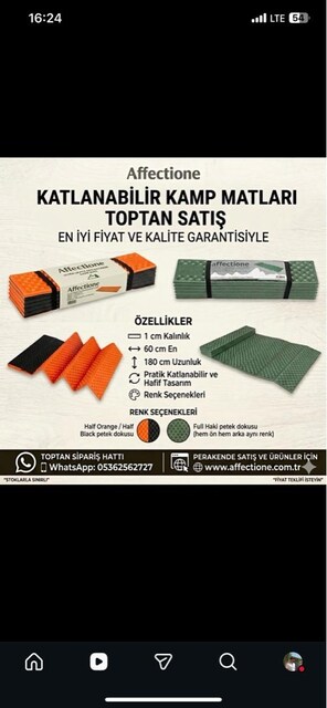 kamp ve yoga matı katlanır