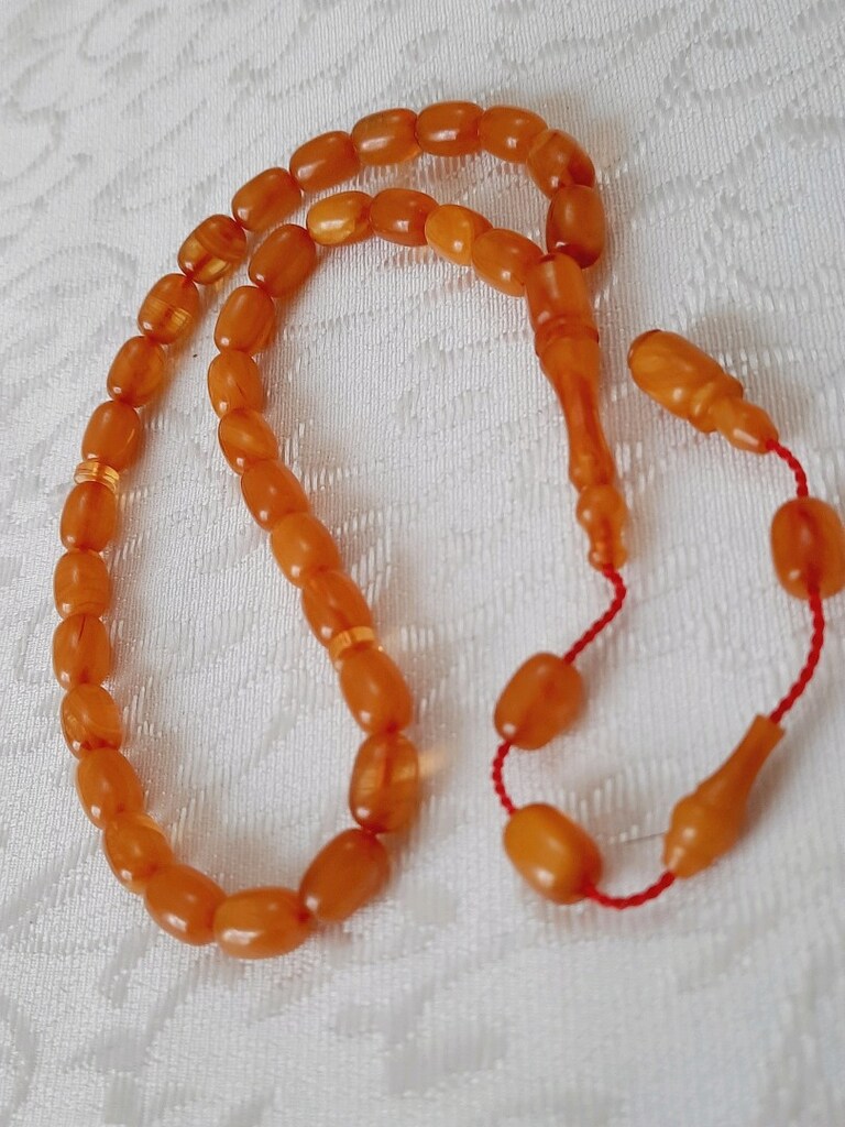 ufak kesim sıkma kehribar tesbih - 7