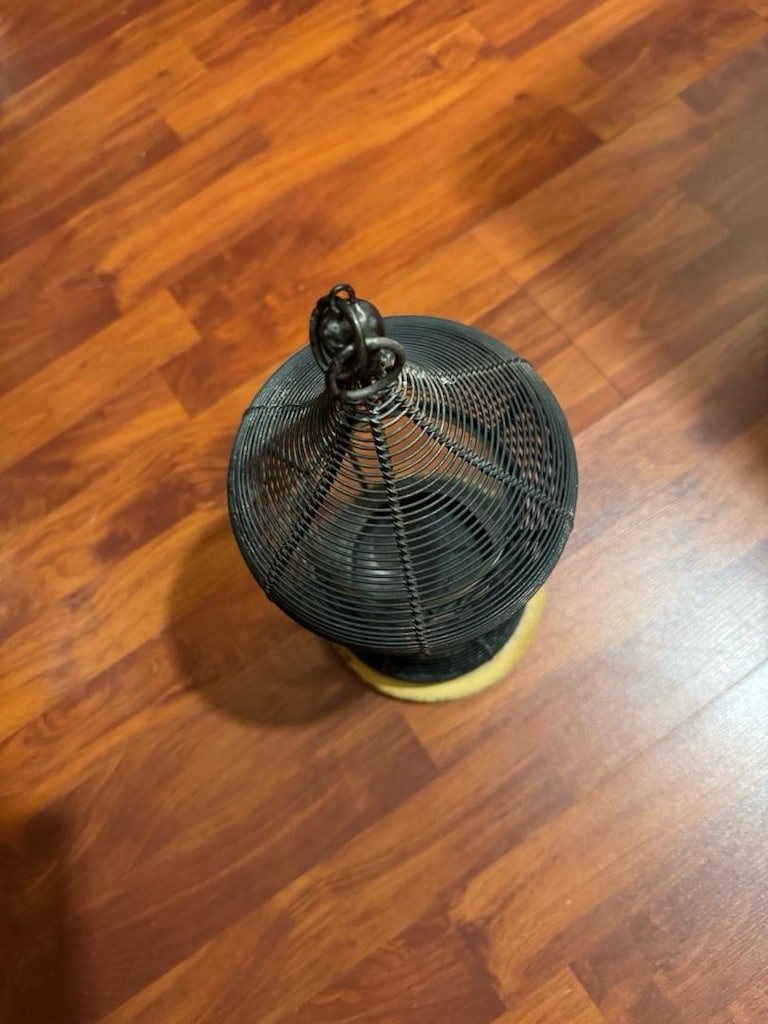 Vintage El Yapımı Metal Tel Örgü Dekoratif Fener / Mumluk 36 cm - 13