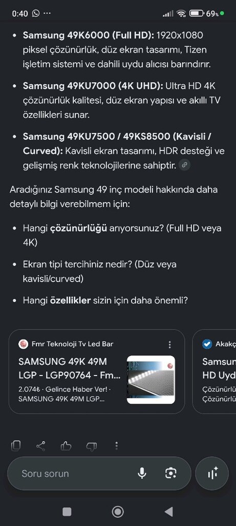 49inc 124ekran Samsung oval ince ekran çerçevesiz tv - 18