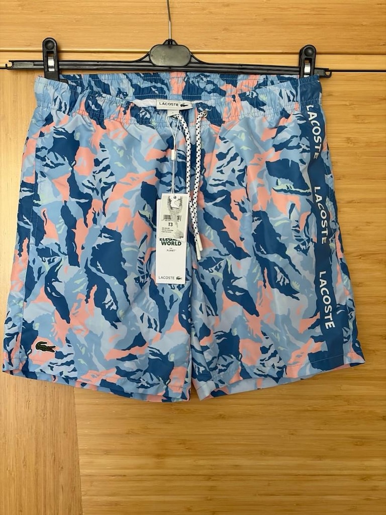 Orijinal lacoste şort mayo small beden sıfır etiketli mavi renk - 4