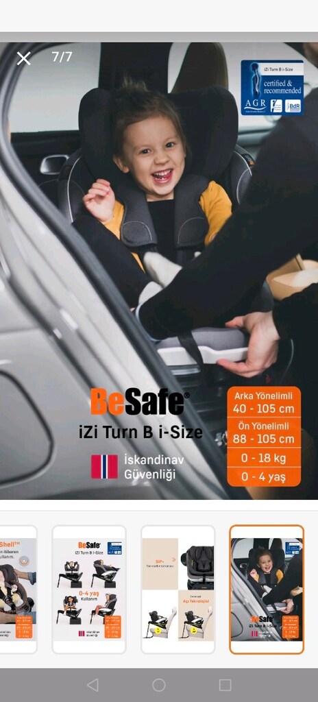 BeSafe Izi Turn I-size 0-18 kg 360 ° Dönebilen İsofix'li Oto Koltuğu - 7