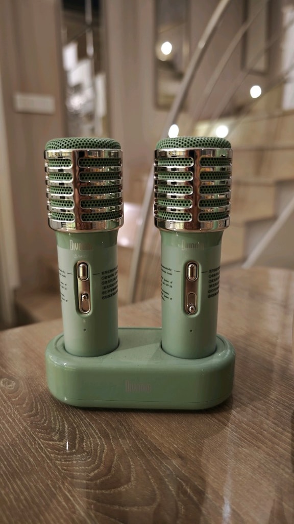 Divoom Songbird-HQ Yeşil renkçift mikrofonlu kareoke seti - 3