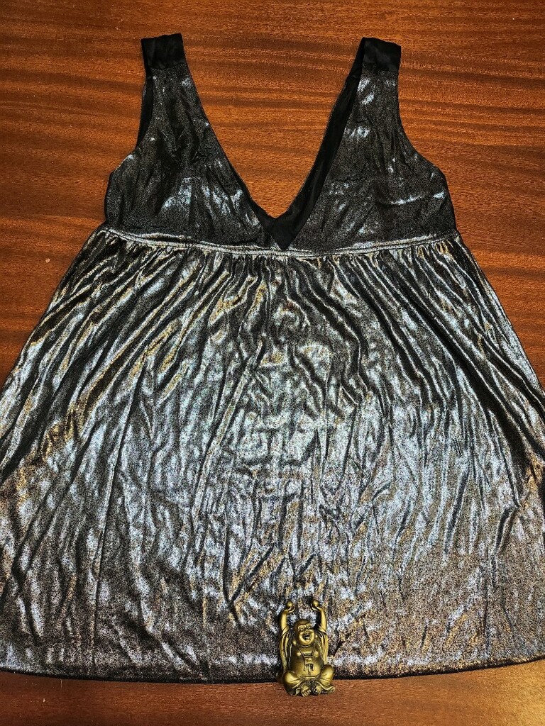 MANGO Siyah Metalik V Yaka Bluz - 8