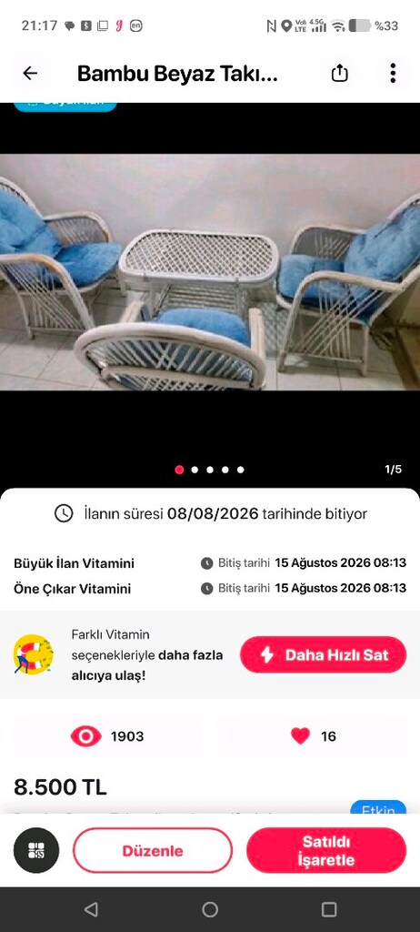 Masa sandelye takımı ( Sıfır Ürün) - 10