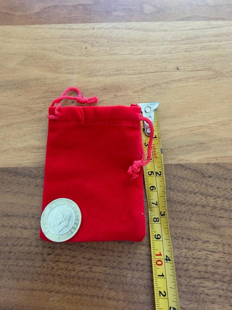 Kırmızı Renk Kadife Kına Kesesi - 4