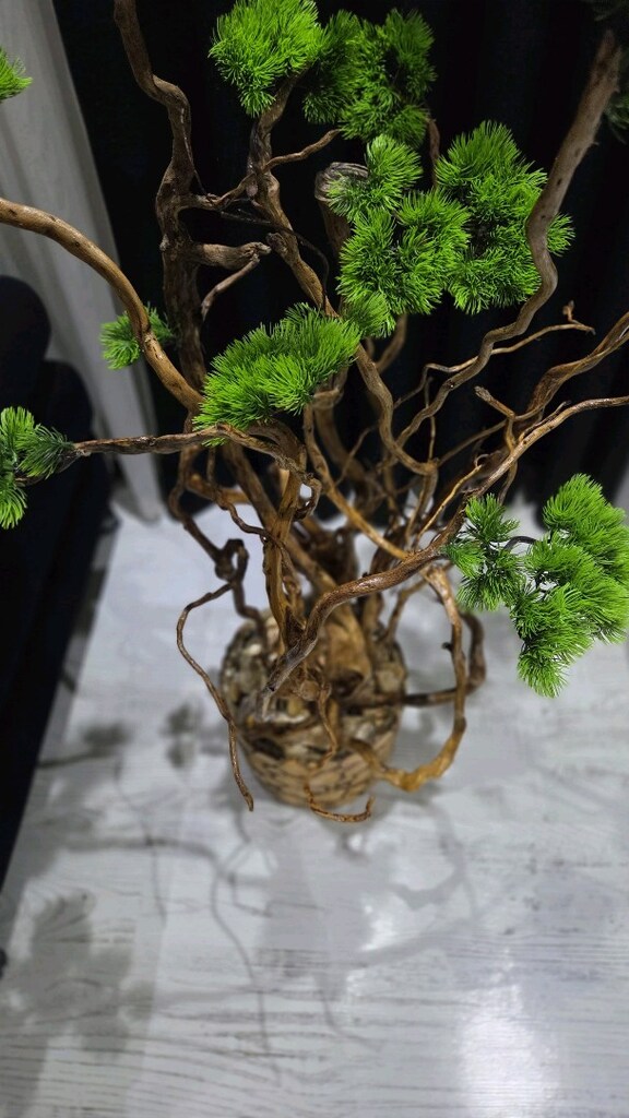 yapay bonsai ağacı. ahşap ağaç. ahşap saksı - 5