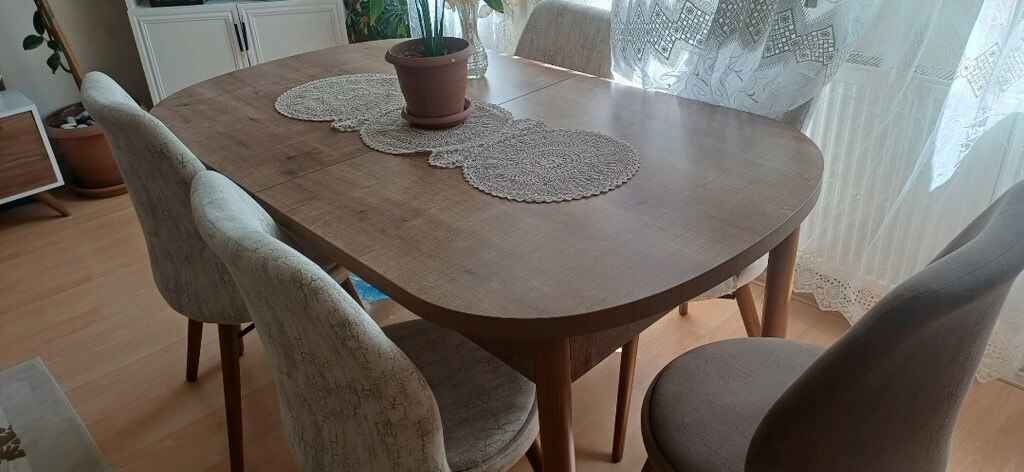 Yemek masası ve 6 sandalye sıfır ayarınsa - 2