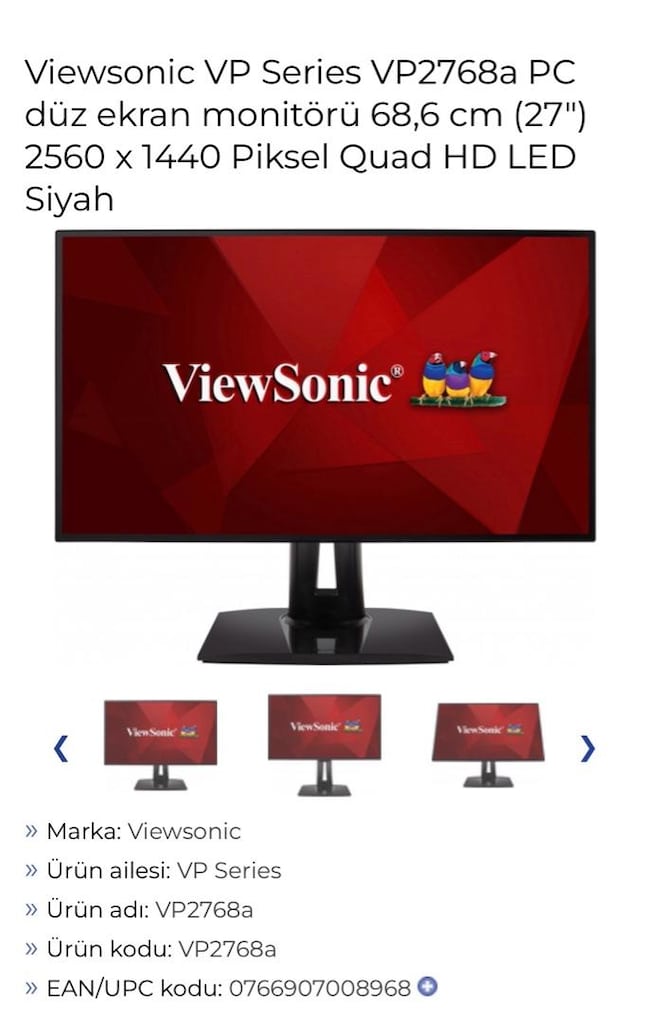 View Sonic 27inc 4K IPS Grafik Tasarım Monitörü - 6