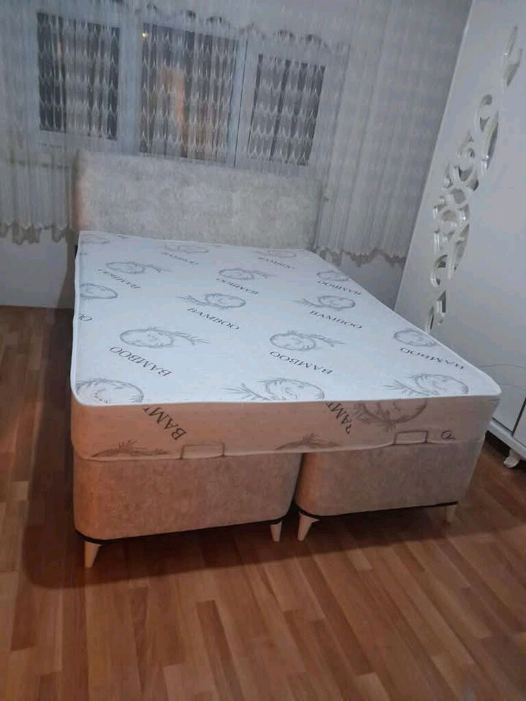 çift kişilik yatak baza başlık 3lü set - 2