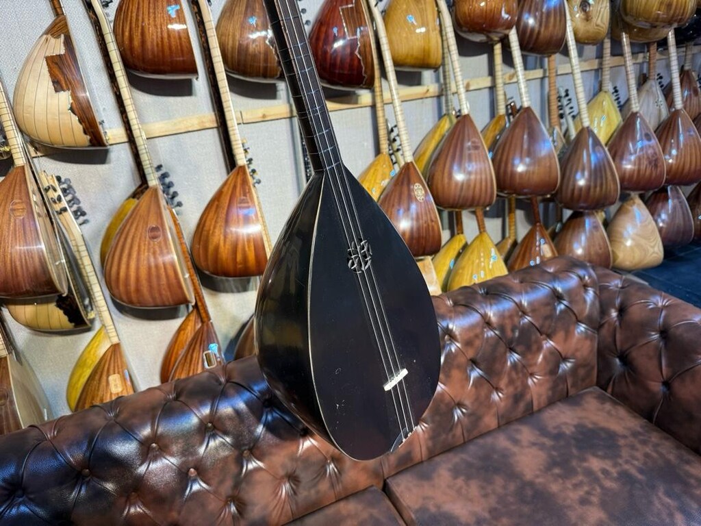 TAM PROFESYONEL 41 TEKNE SİYAH İNCİ UZUN SAP SAZ - 6