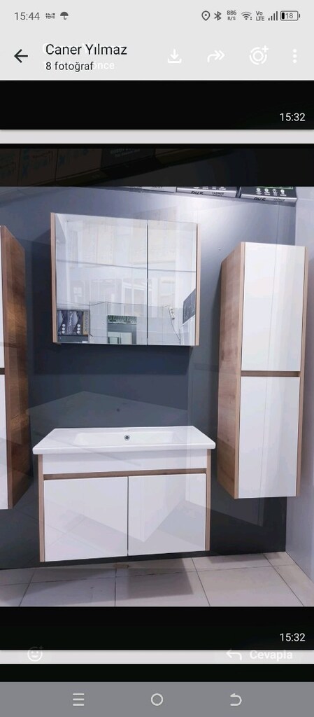 80 cm MDF kapaklı banyo dolabı takımı - 6