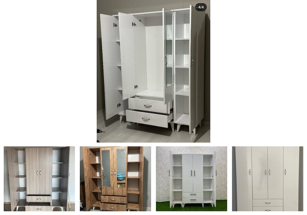 4 kapaklı elbise dolabı knmufelfwv - 2