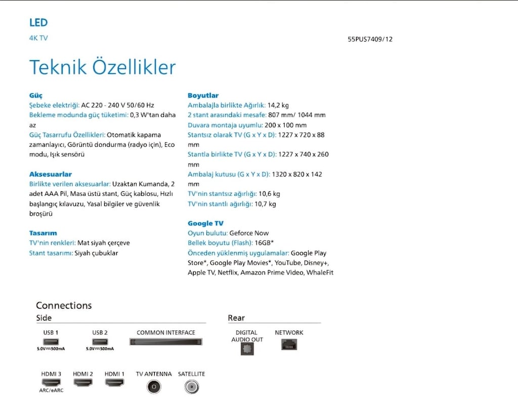 Philips 55PUS7409 4K 55 inç Google Tv (ORİJİNAL PHILIPS GARANTİLİ) - 5
